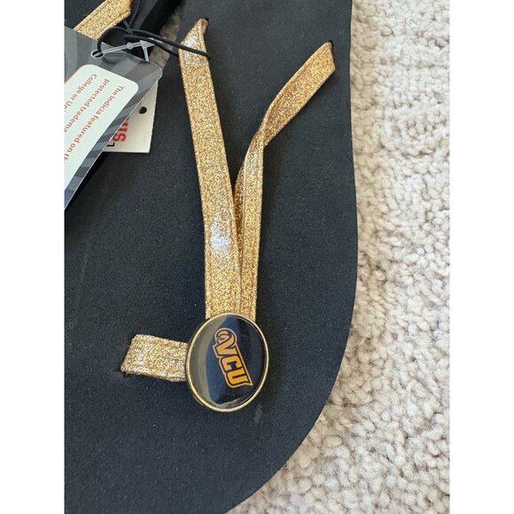VCU NWT New‎ Women’s Glitter Flip Flops 7/8 Virginia Commonwealth University - Picture 2 of 11